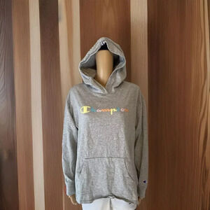 Champion Sweatshirt Hoodie Authentic Athleticwear Unisex XL Gray Pocket Pullover